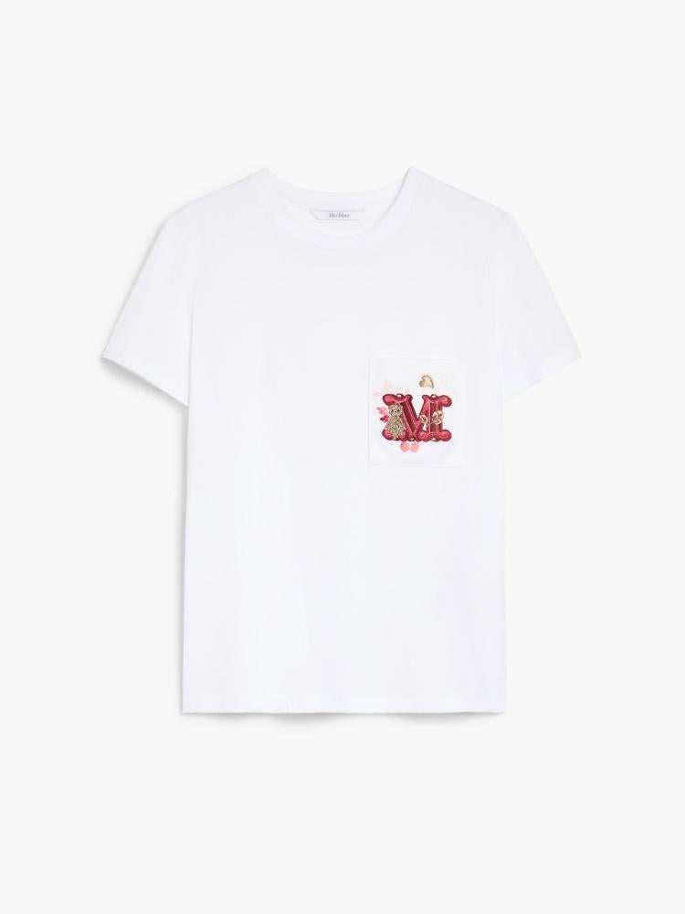 T-shirt donna in jersey con taschino ricamato NUNZIO 004 MAX MARA