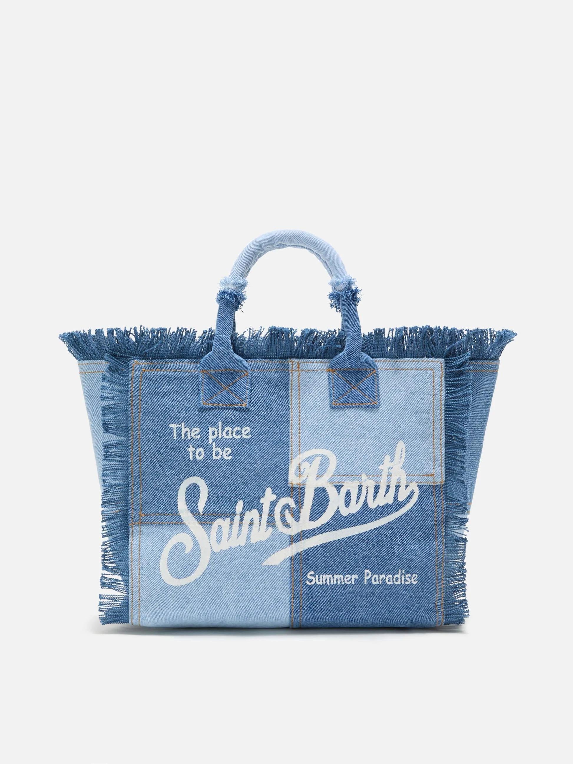 Borsa Colette in denim patchwork<BR/> COL0001 00402L MC2 SAINT BARTH