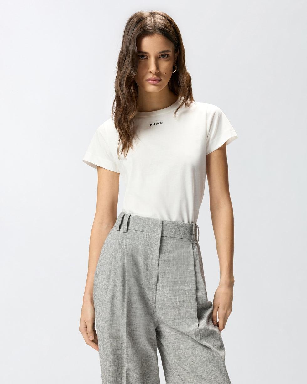 T-shirt con logo PINKO<BR/> 100373A34F Z05 PINKO