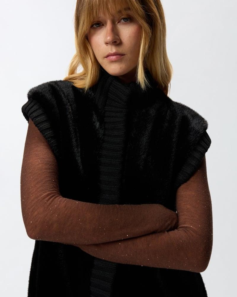 Gilet lungo effetto pelliccia 105402A2PI Z99 PINKO