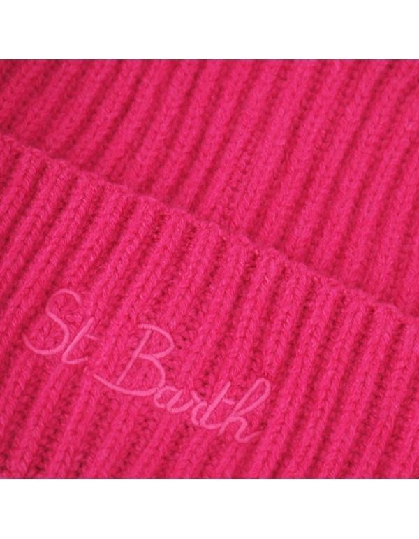 Berretto Moss in 100% LANA fucsia con ricamo St. Barth MOS0004 01230I MC2 SAINT BARTH