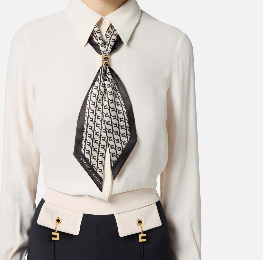 Camicia in georgette con foulard<BR/> CA09356E2 DZ9 ELISABETTA FRANCHI