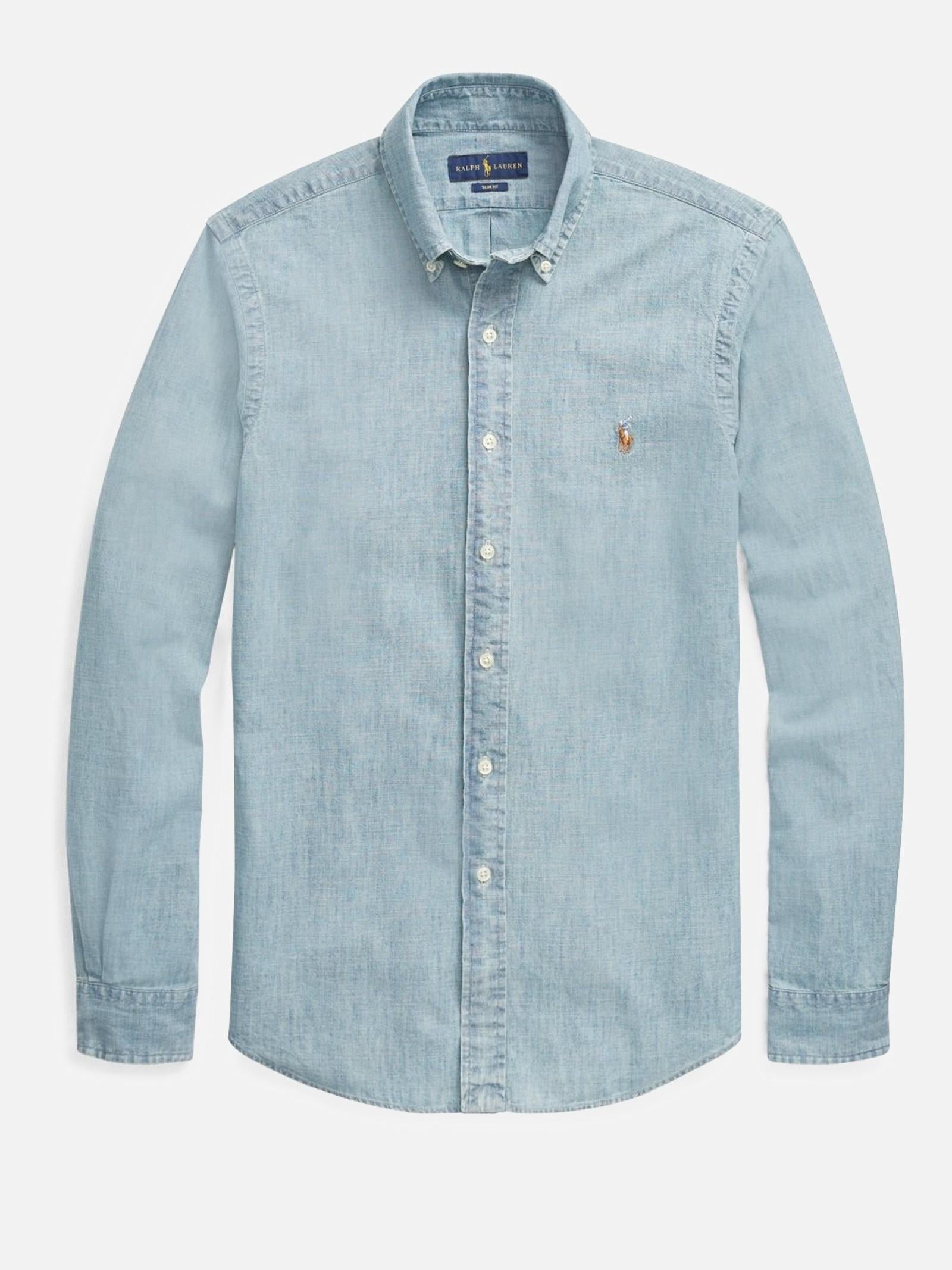 Camicia uomo in cotone denim 710548538 001 RALPH LAUREN