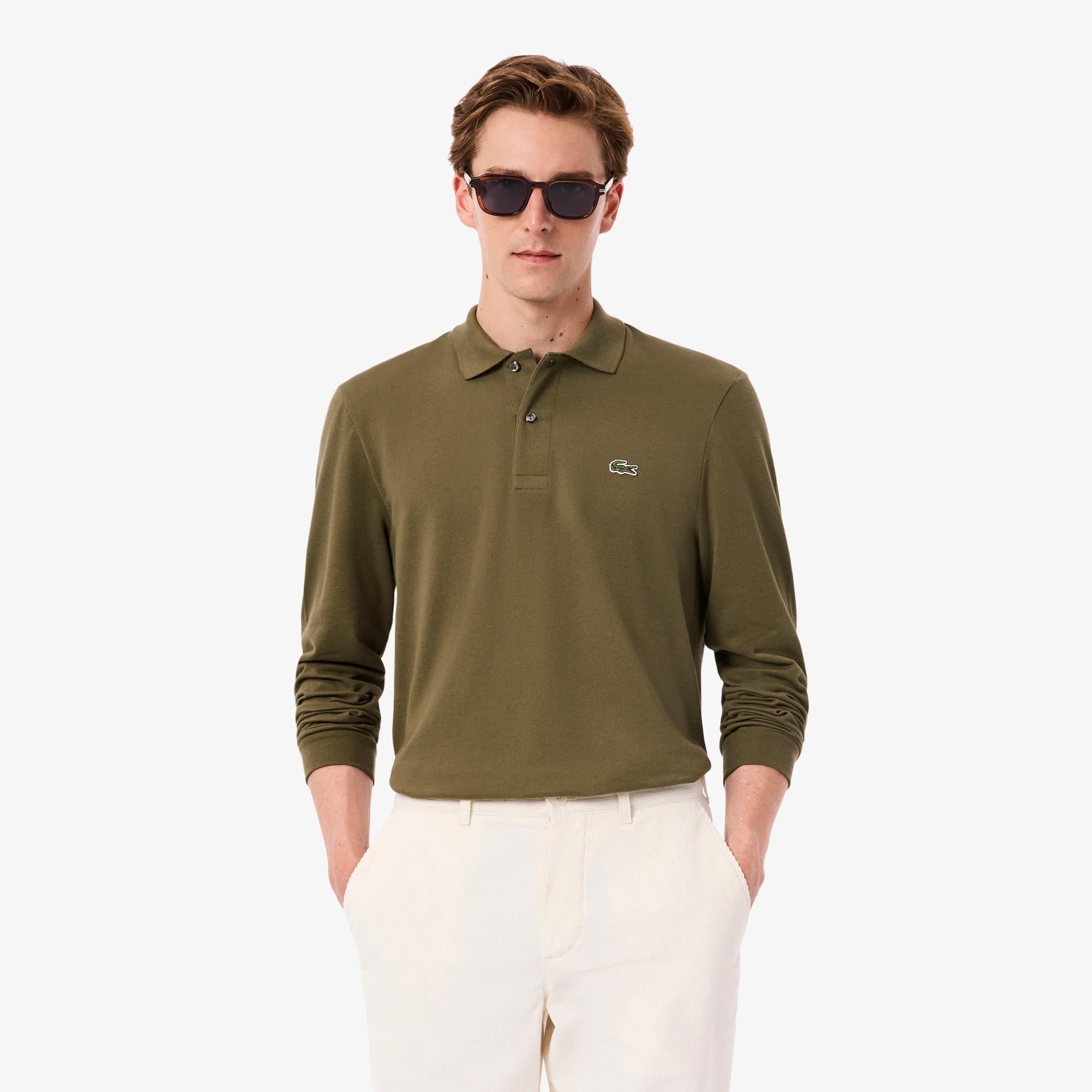 Polo in cotone a manica lunga L1312 E9F LACOSTE