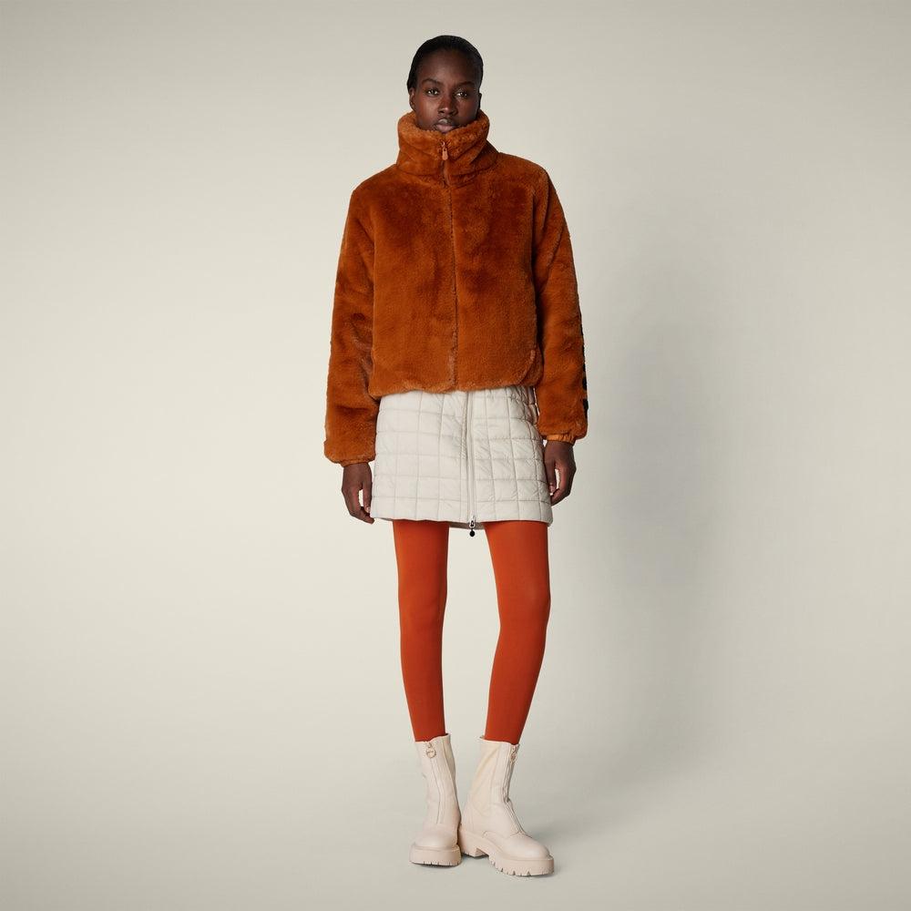 Giacca donna reversibile mod. Margherita marrone caramello D31352W 40044 SAVE THE DUCK