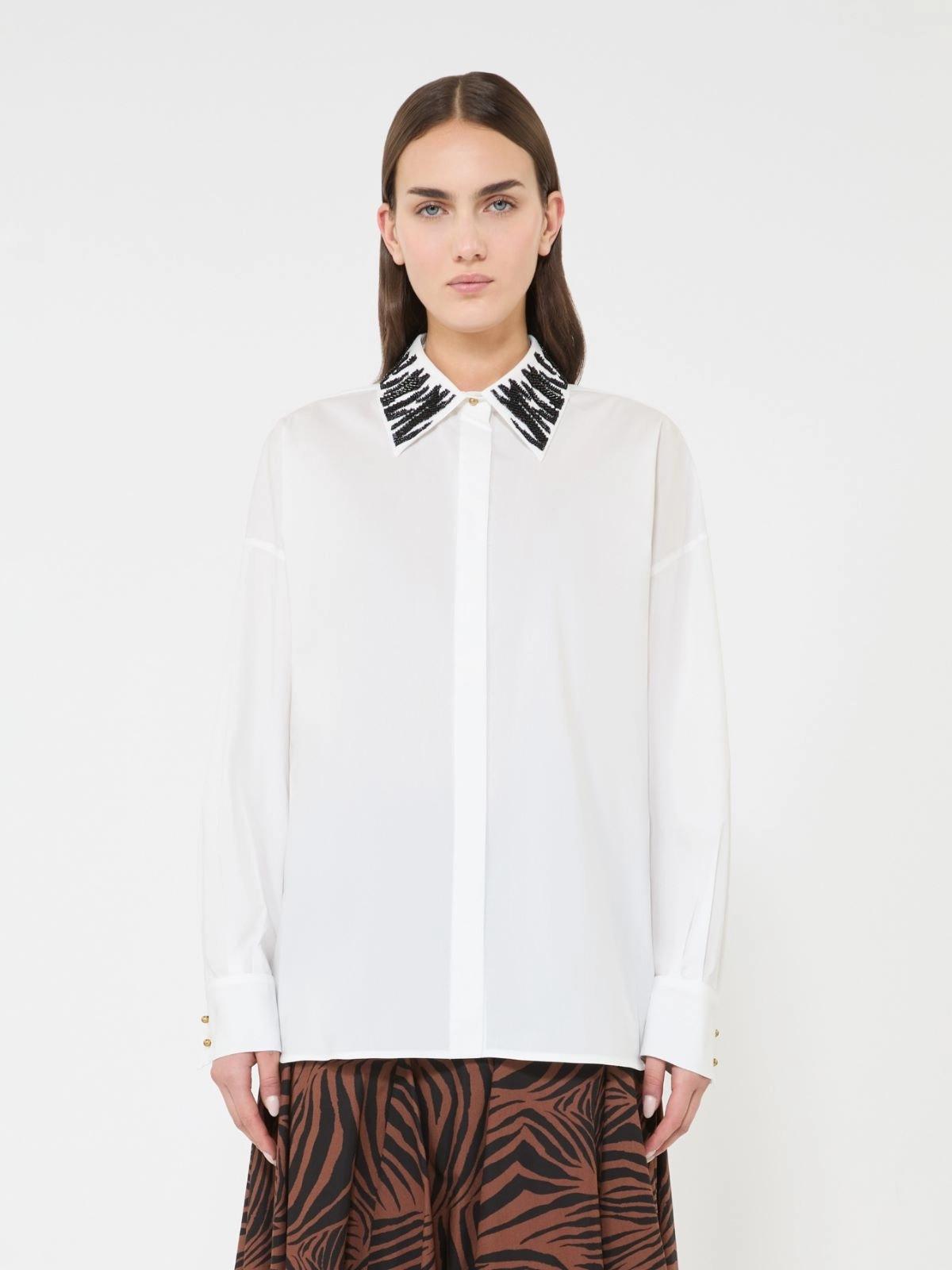 Camicia over in popeline - Bianco<BR/> MSTGENE 001 MAX MARA STUDIO