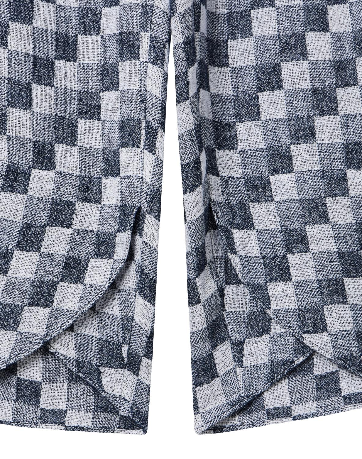 Pantaloni in jaquard a quadriI misto lino EW003348AF22444 FB455 ARMANI