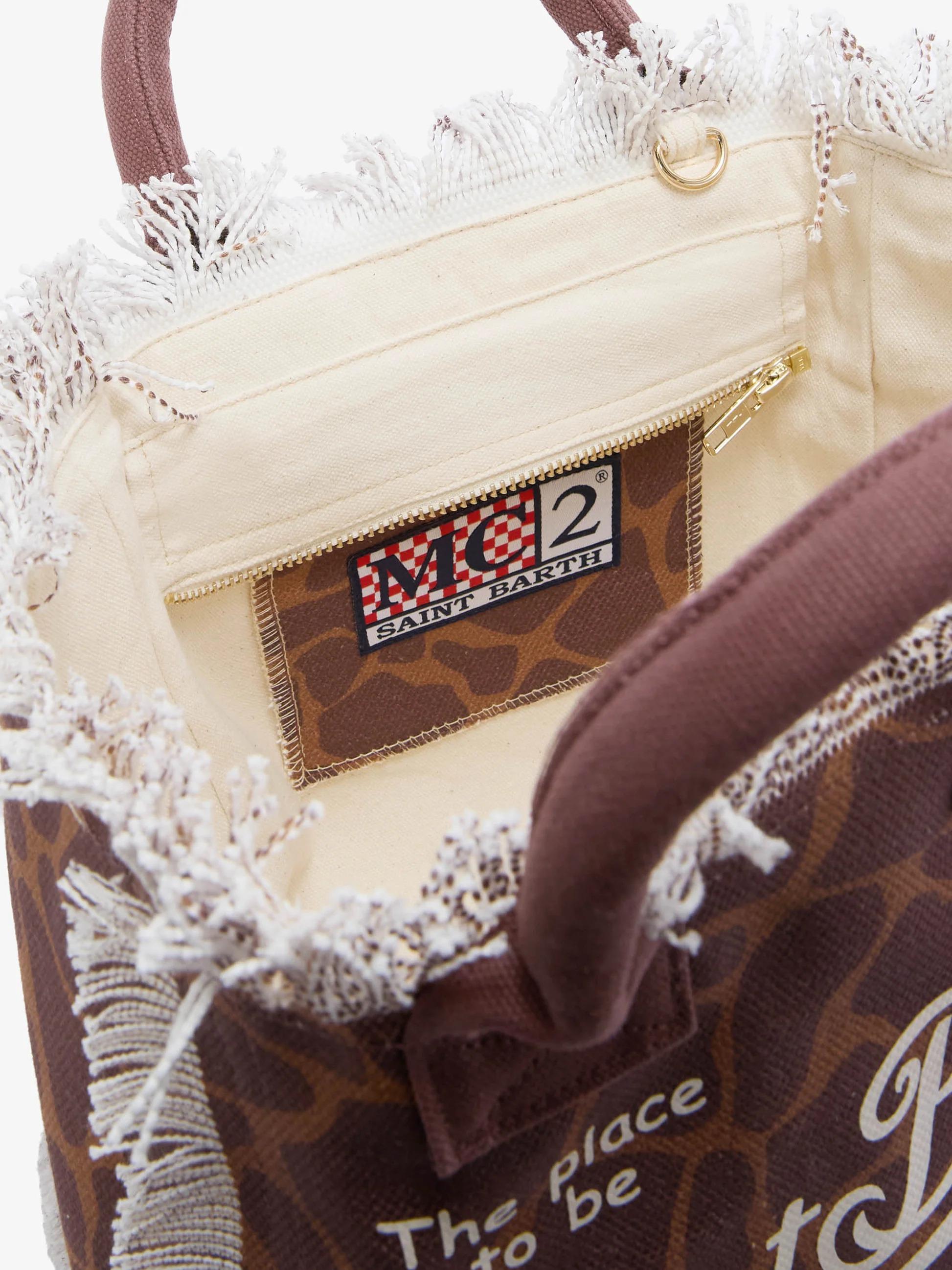 Borsa Colette in canvas con fantasia animalier<BR/> COL0001 00900L MC2 SAINT BARTH