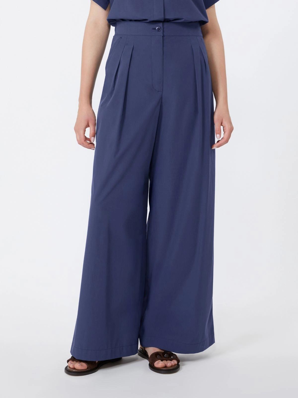 Pantalone ampio in popeline di cotone - BLU<BR/> WKDBENDA 008 WEEKEND