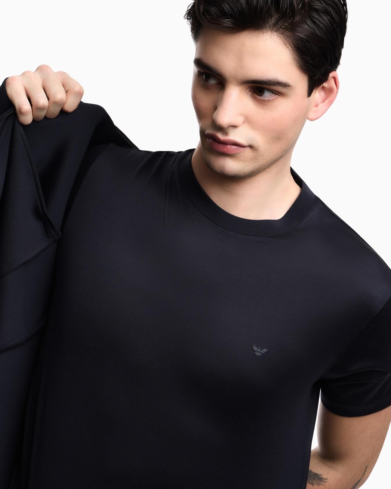 T-shirt in jersey di misto lyocell EM005491AF24839 UB118 ARMANI