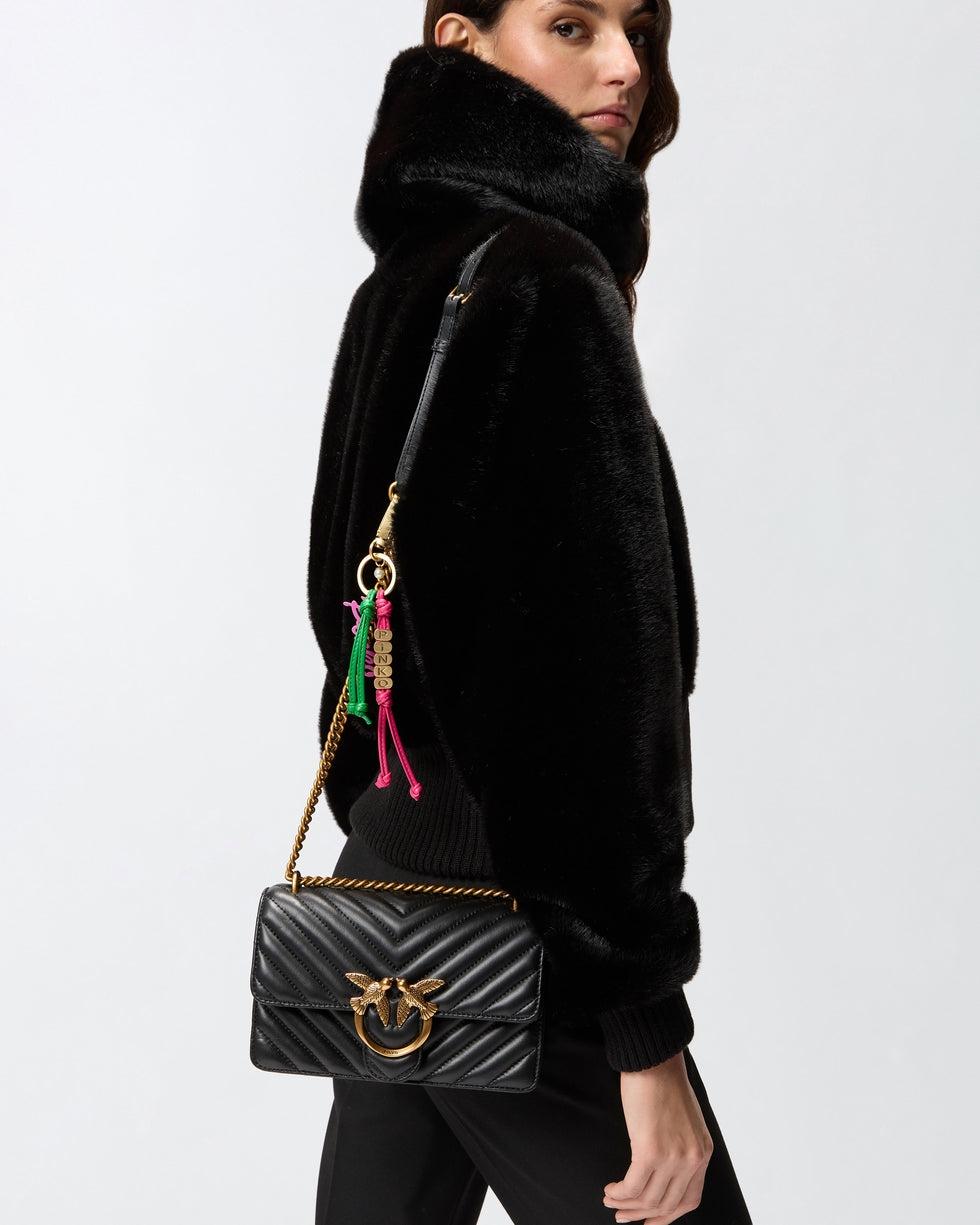Borsa piccola a tracolla Love Bag One Chevron<BR/> 100074A0GK Z99Q PINKO