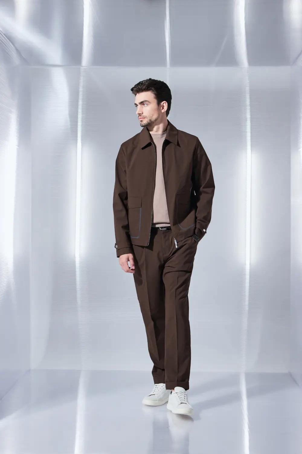 Giacchetto con zip marrone 1440014 MORO HESKIMO