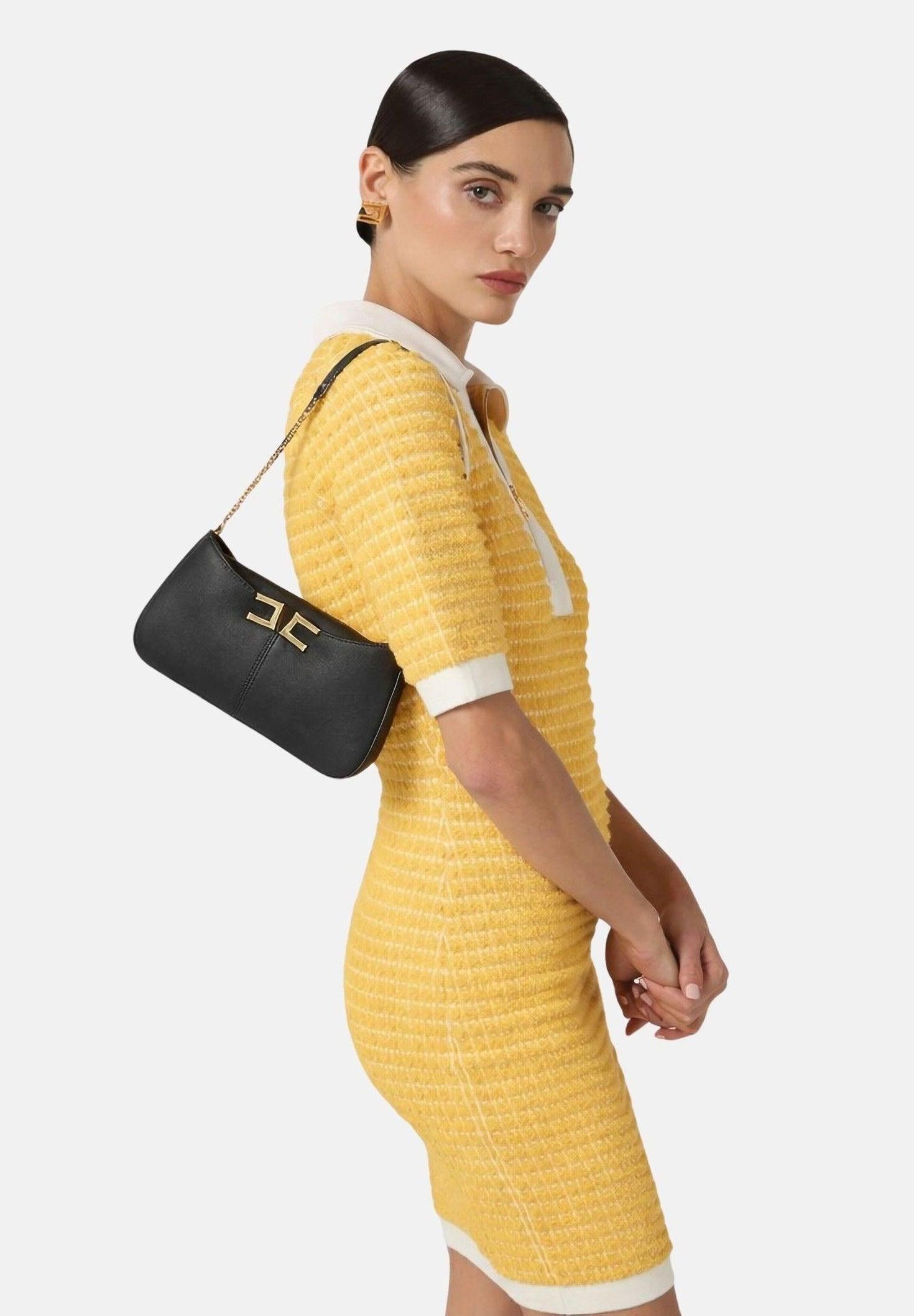 Borsa a spalla con dettaglio logo<BR/> BS93A61E2 110 ELISABETTA FRANCHI