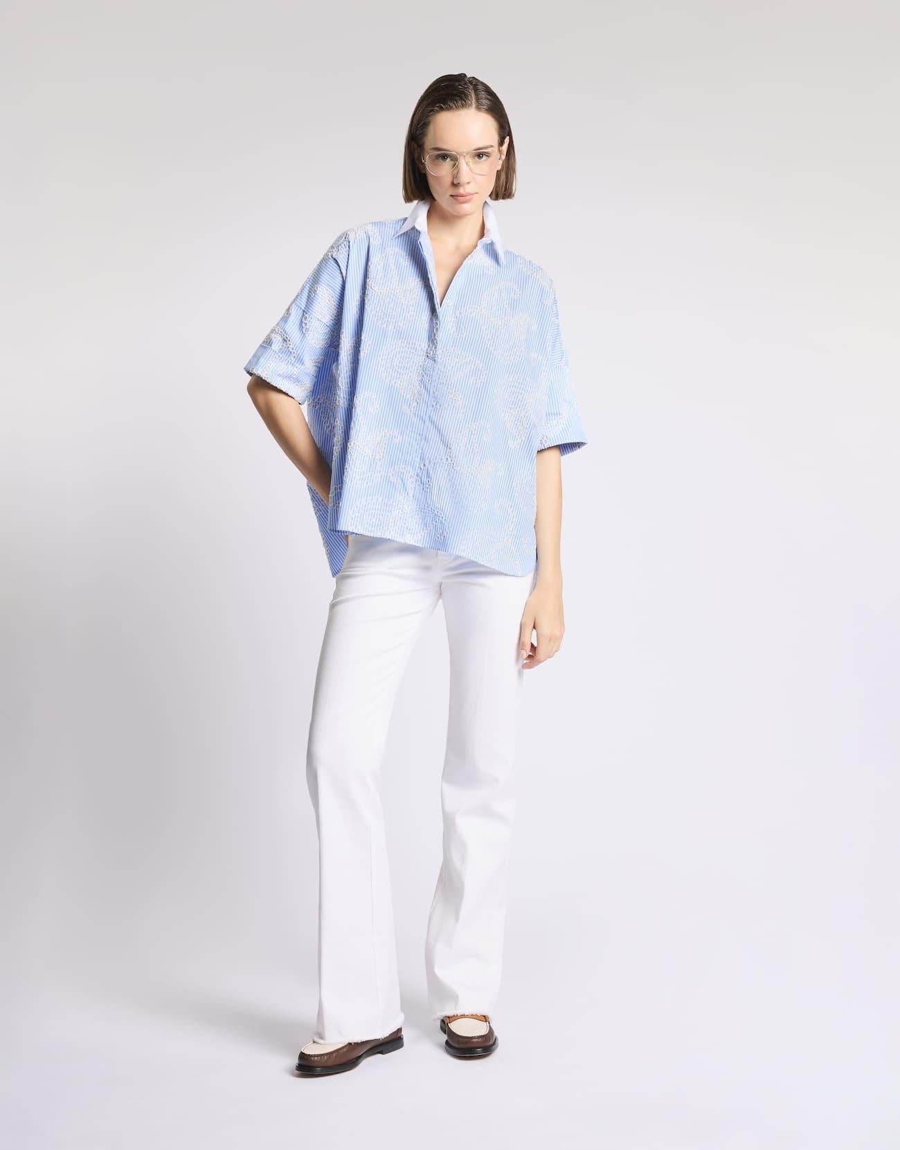 Camicia Comfort Fit in Popeline<BR/> NCWA552552SZDI 013H FAY