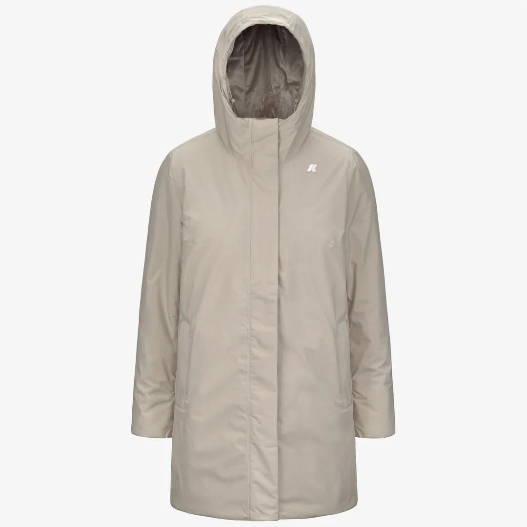 SOPHIE SOFT TOUCH MARMOTTA<BR/>BEIGE CASHMERE-GREY GOAT<BR/>Giacca isolante beige di media lunghezza da donna K71326W B2X K-WAY
