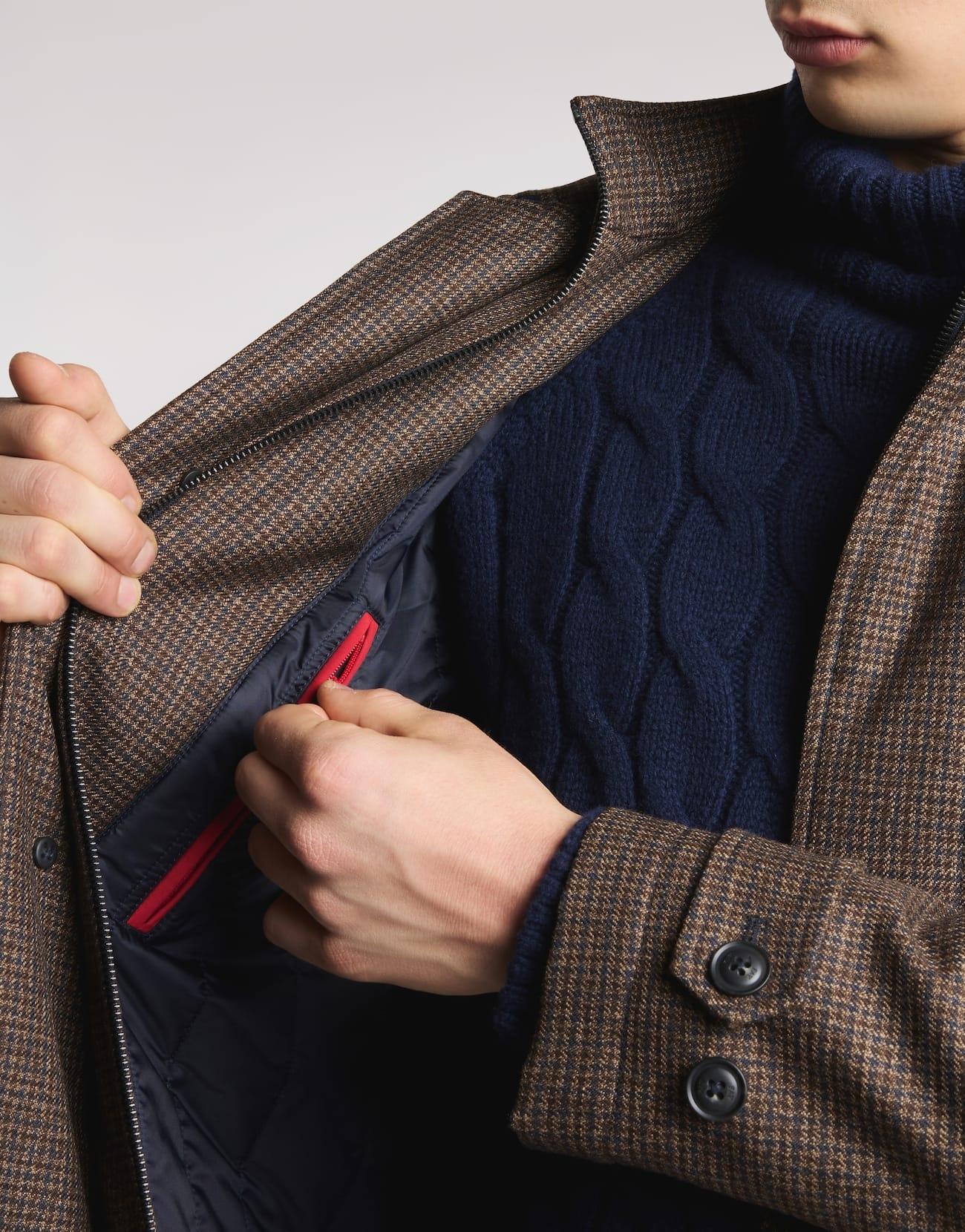 Morning Coat Corto in Lana Mouliné<BR/> NAM13510010XKK S813 FAY