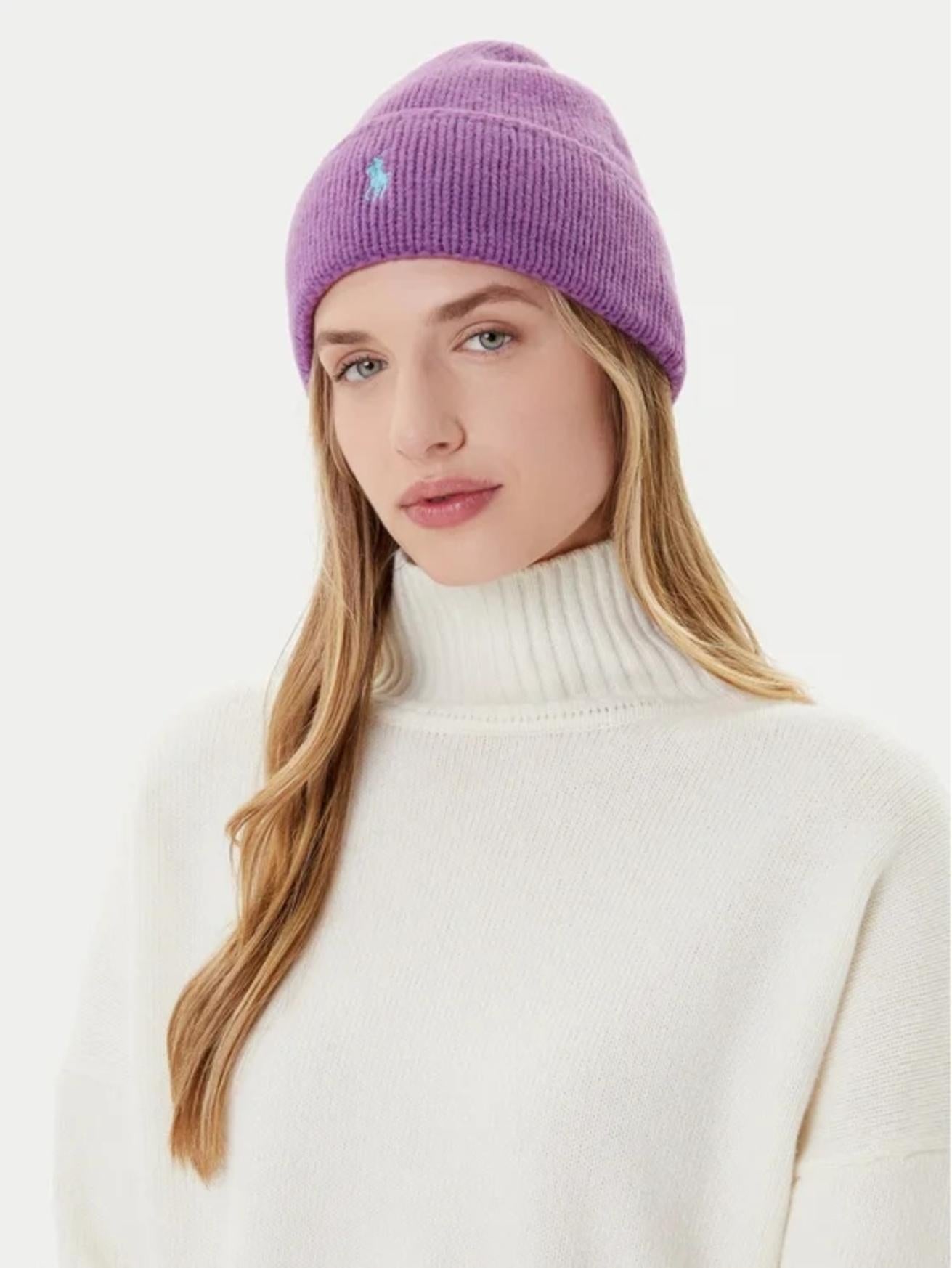 Cappello da donna Ralph Lauren in lana con logo 455954355 010 RALPH LAUREN