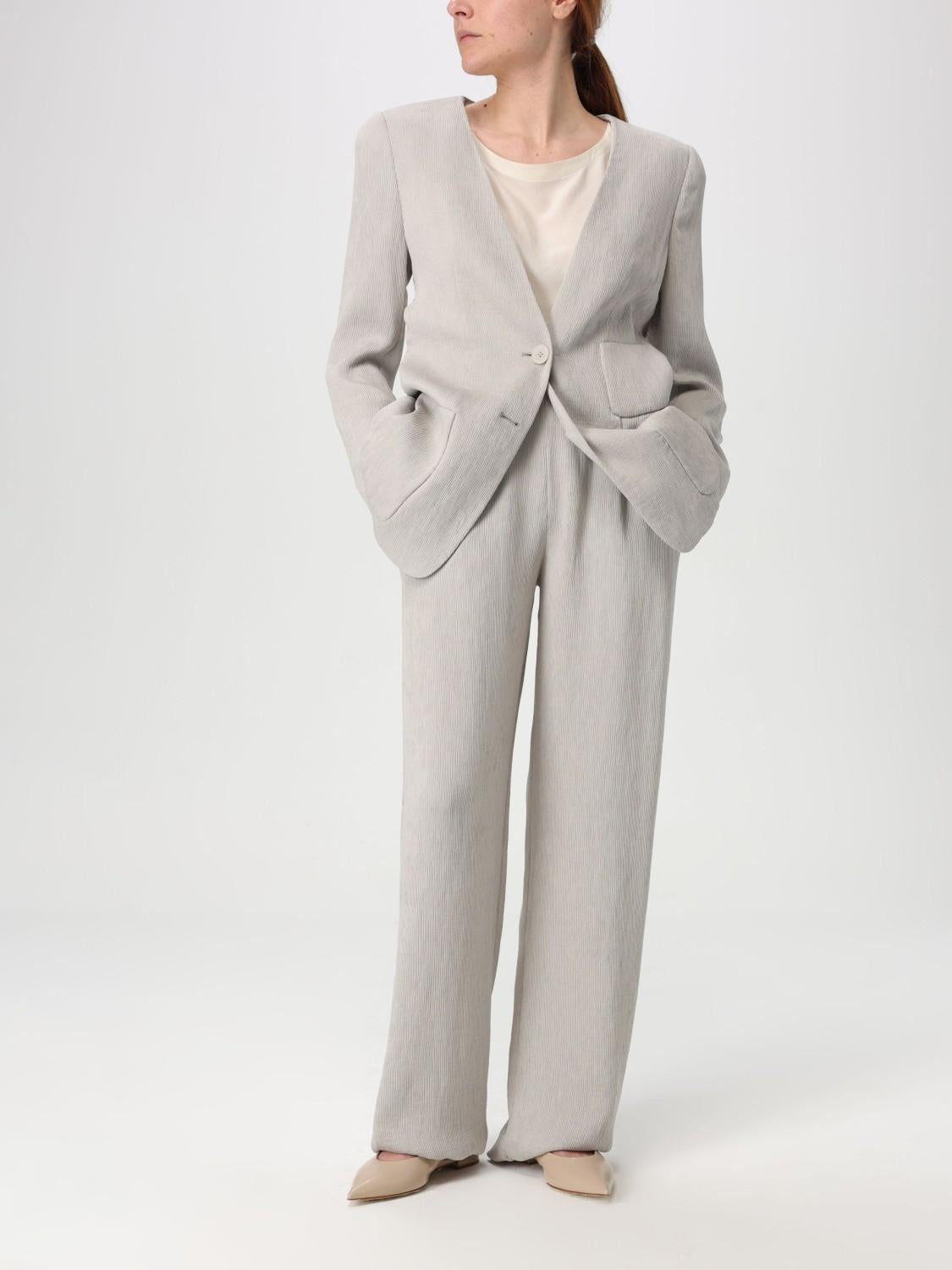 Pantaloni in viscosa con elastico in vita EW000880AF12523 U8036 ARMANI