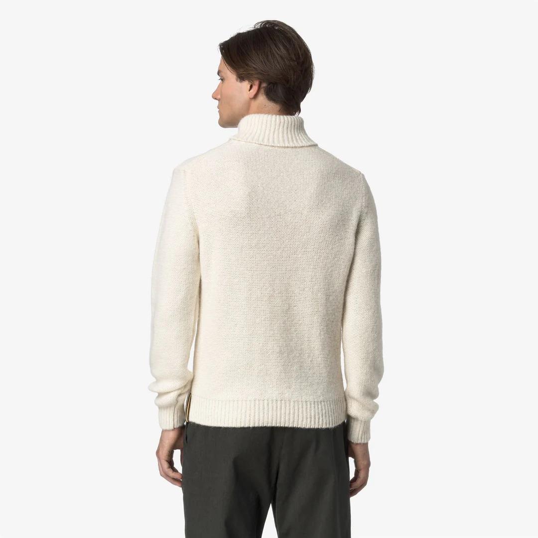 CIRAL<BR/>NATURAL<BR/>Maglione da uomo in maglia a trecce verde naturale con misto alpaca K4138LW KBG K-WAY