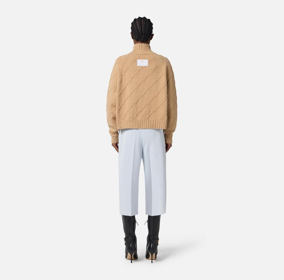 Pullover in maglia con losanghe jacquard MK55T57E2 EA2 ELISABETTA FRANCHI