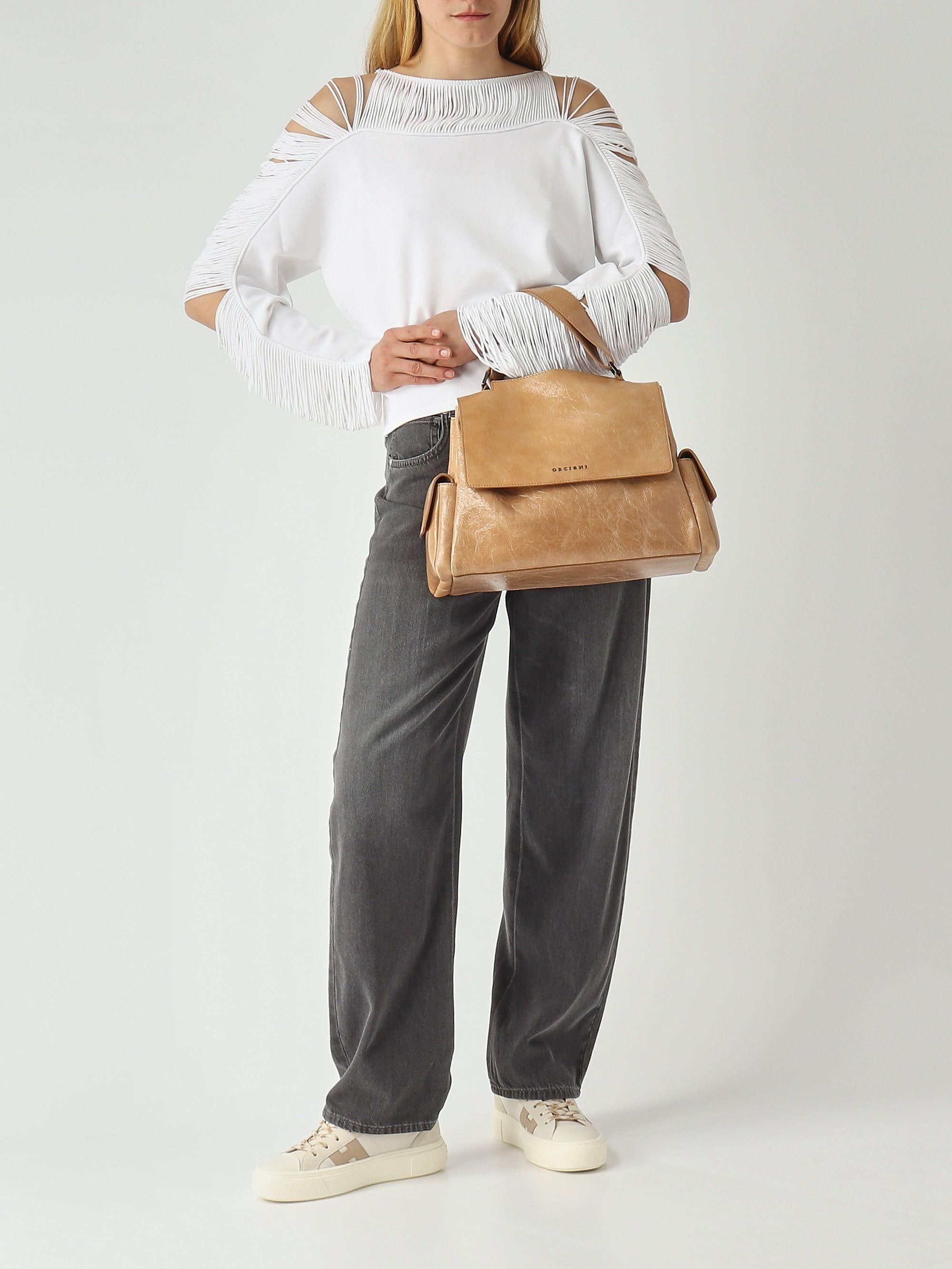 Borsa Sveva Stark Midi a spalla in pelle con tracolla BT2006STK BISCOTTO ORCIANI