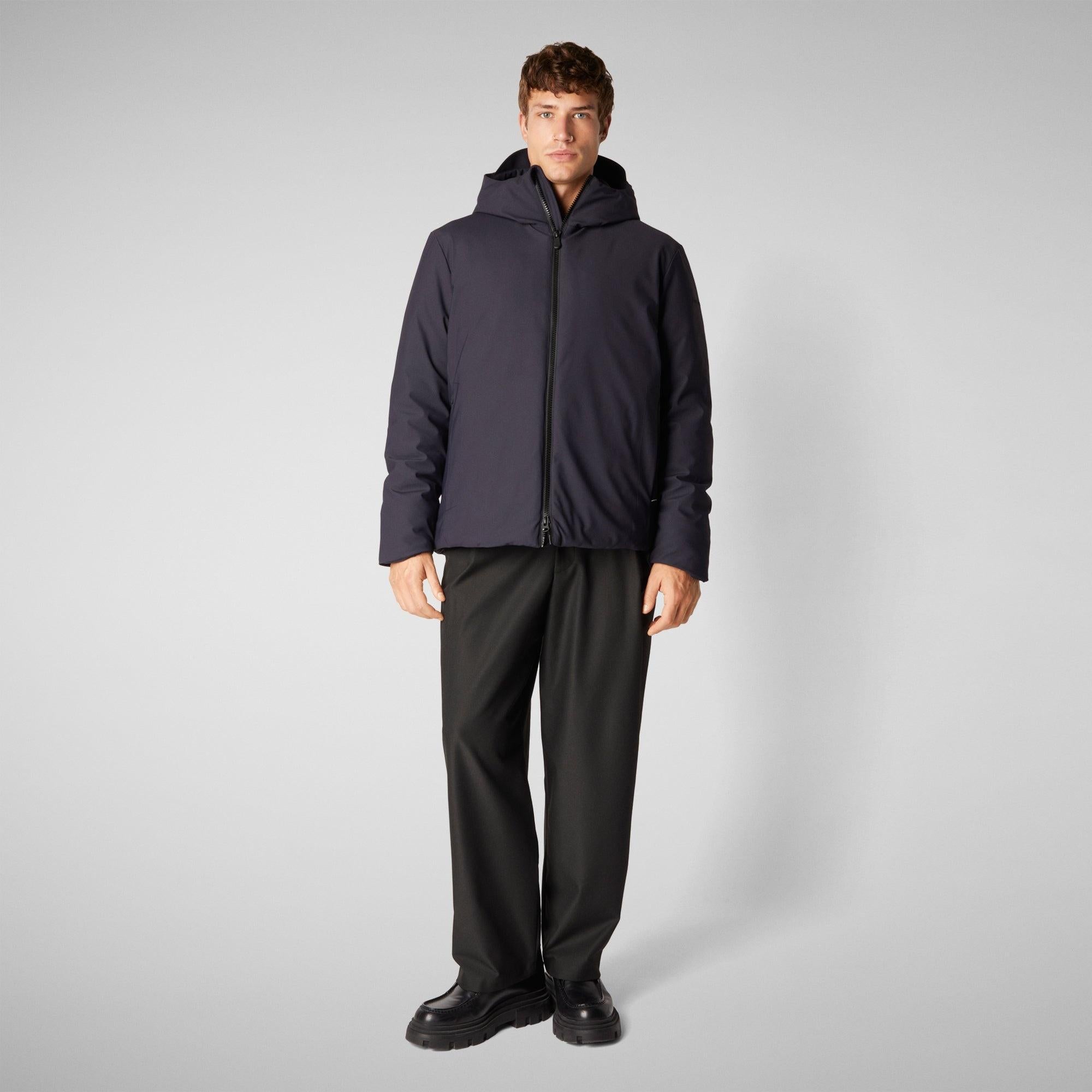Men's padded technical fabric jacket