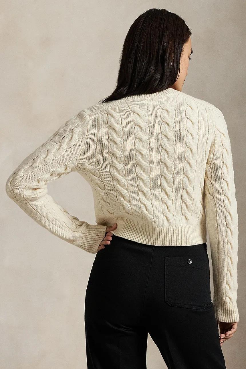 Cardigan girocollo in misto lana bottoni dorati 211978312 500 RALPH LAUREN