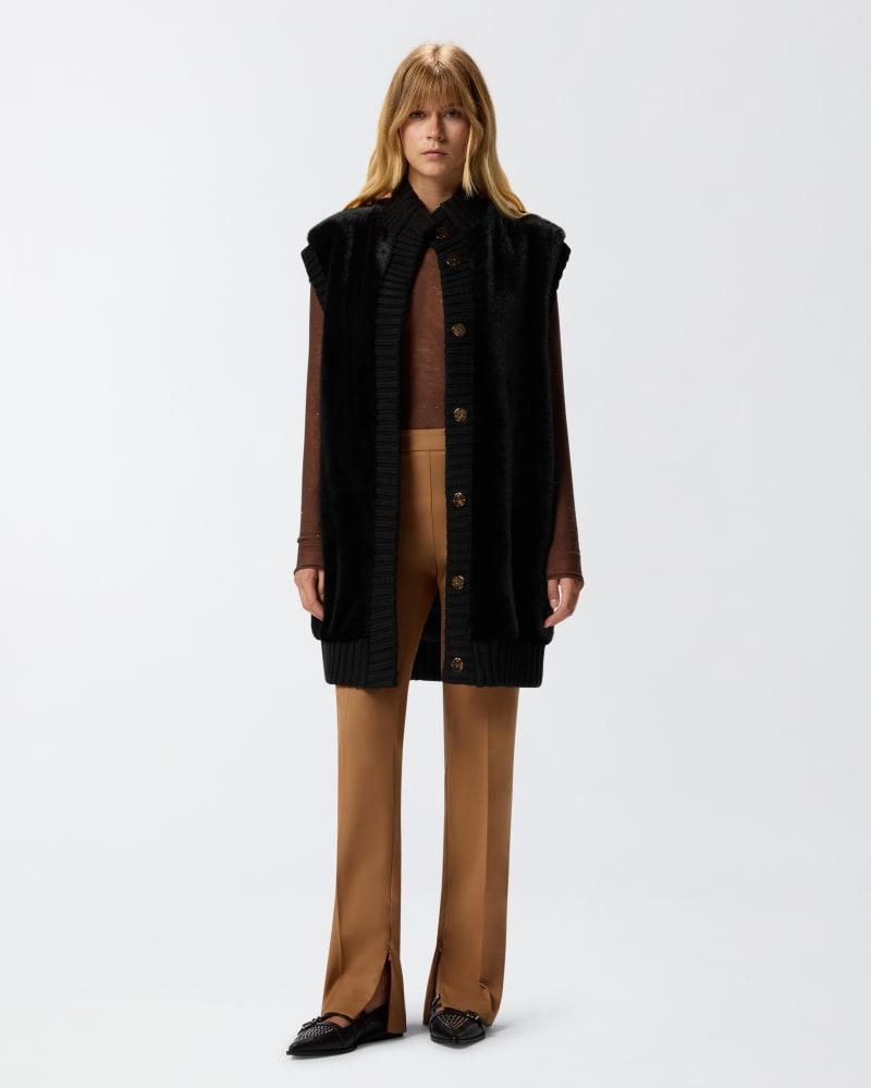 Gilet lungo effetto pelliccia 105402A2PI Z99 PINKO