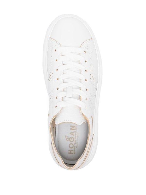 Hogan scarpe h-stripes bianco donna in pelle HXW6450FJ50KCO B001 HOGAN