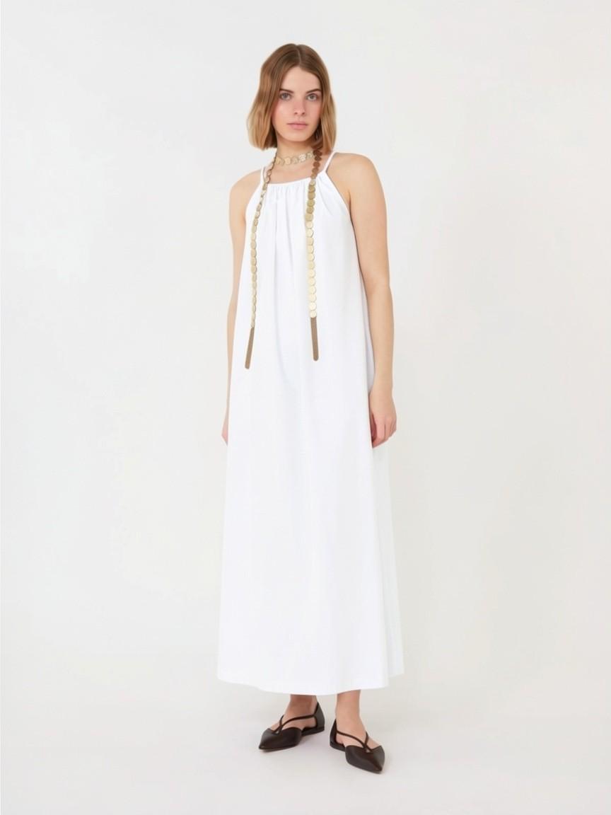 Abito in popeline di cotone - Bianco<BR/> MSTZUPPA 001 MAX MARA STUDIO