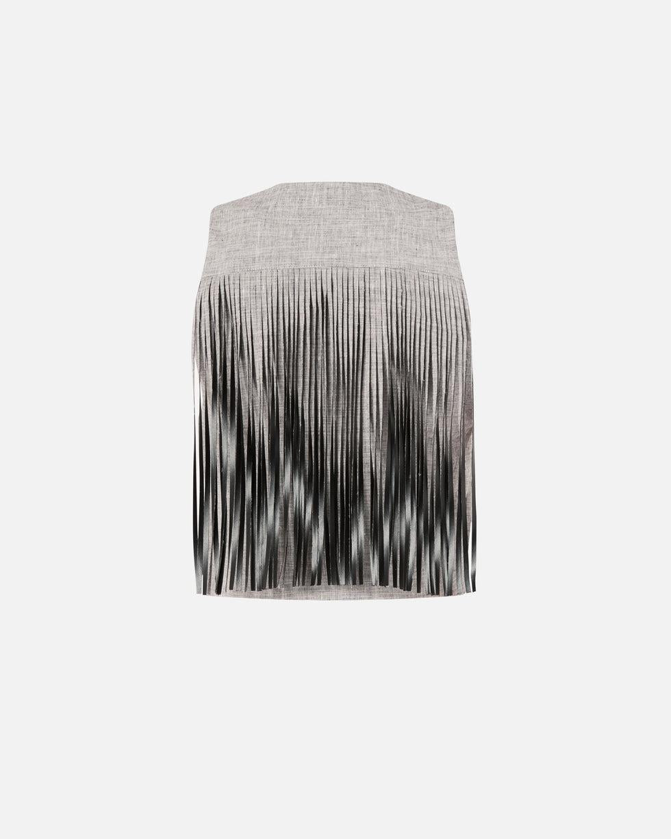 Gilet con frange<BR/> 106965A3AS ZZ2 PINKO