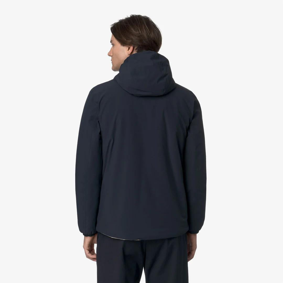 JACK ST WARM REVERSIBLE<BR/>BLUE DEPTH-BEIGE CASHMERE<BR/>Giacca corta reversibile da uomo K6128VW BBC K-WAY