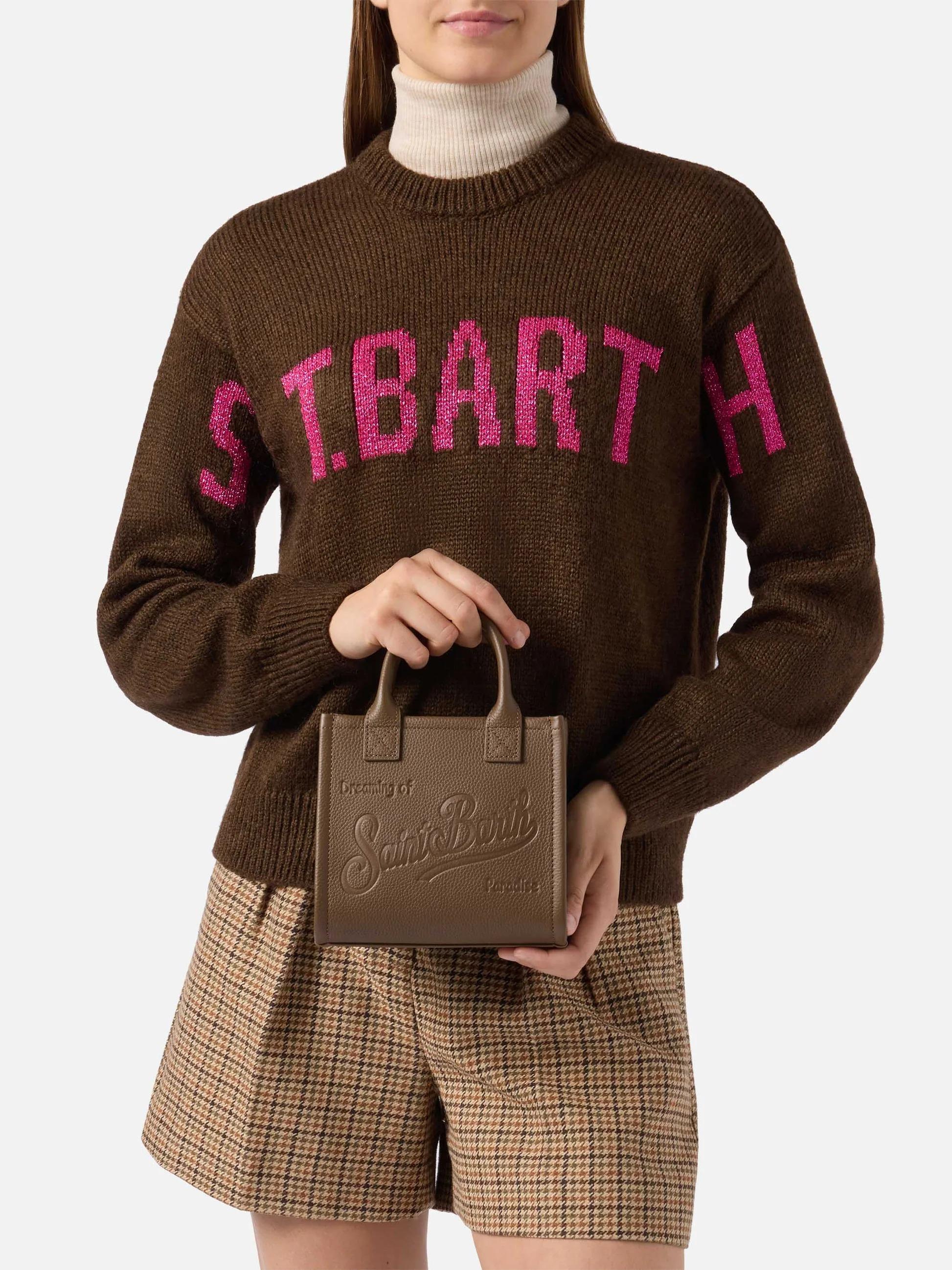 Borsa a spalla Vanity Bag Mini in pelle martellata marrone<BR/> VANMI001 00776I MC2 SAINT BARTH