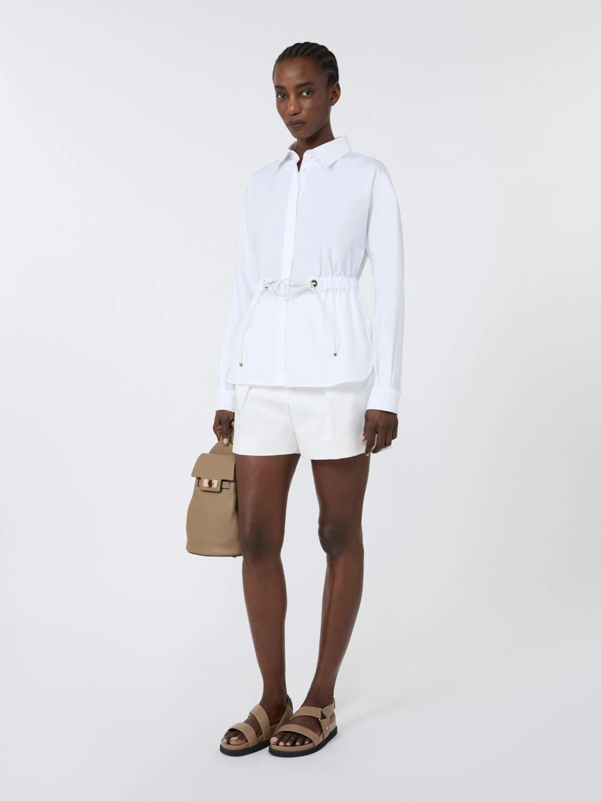 Camicia in popeline di cotone - Bianco ottico<BR/> MXMTAZZINA 001 MAX MARA