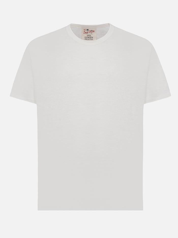 T-shirt Ecstasea in jersey di lino bianca