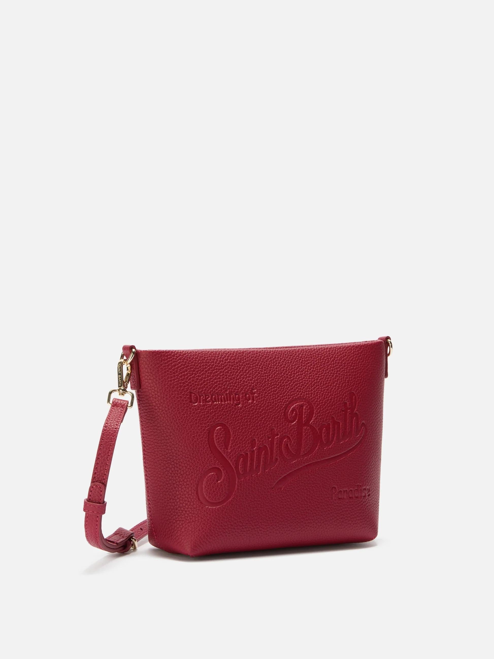 Borsa a spalla Aline Bag in pelle martellata bordeaux ALI0034 00777I MC2 SAINT BARTH