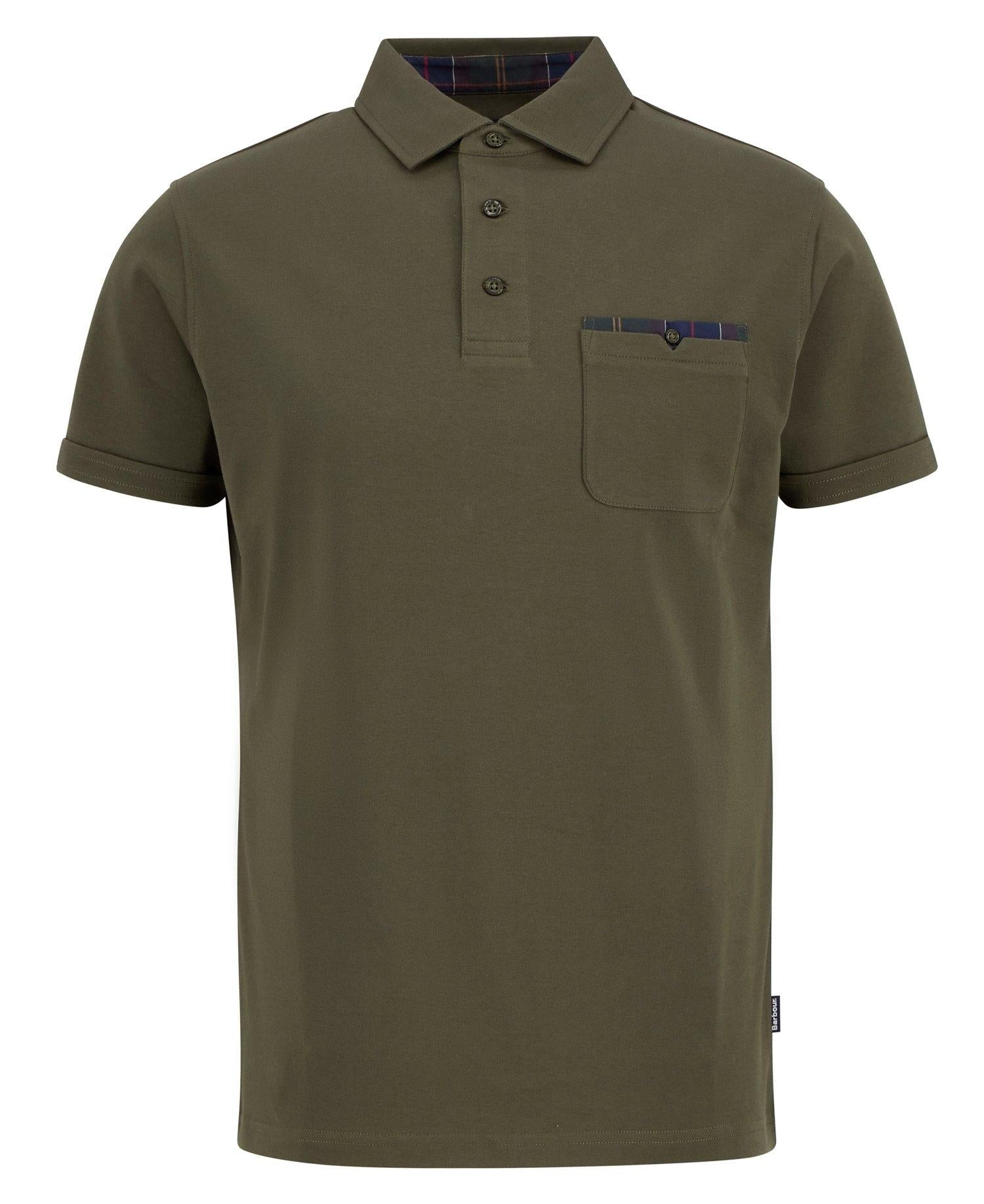 Polo Corpatch a maniche corte leggermente aderente<BR/> MML1496MML OL71 BARBOUR
