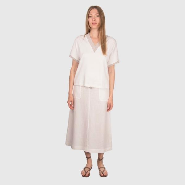 T-shirt jersey scollo a v con lurex 6026980369 003 GRAN SASSO