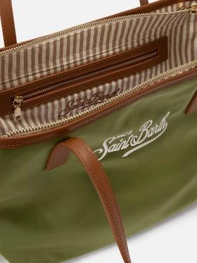 Borsa City medium in nylon verde militare<BR/> CB0002 00219L MC2 SAINT BARTH
