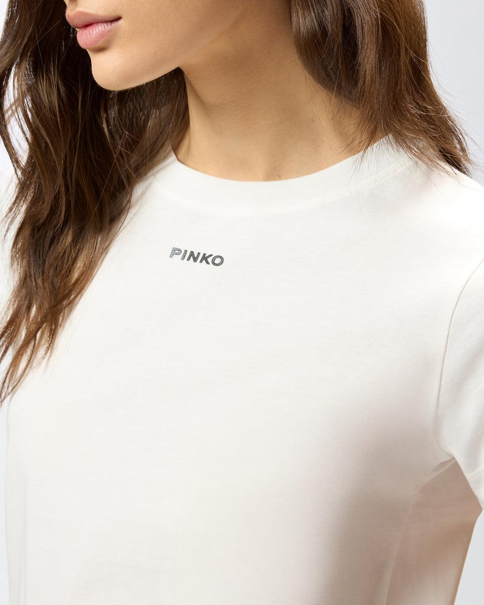T-shirt con logo PINKO<BR/> 100373A34F Z05 PINKO