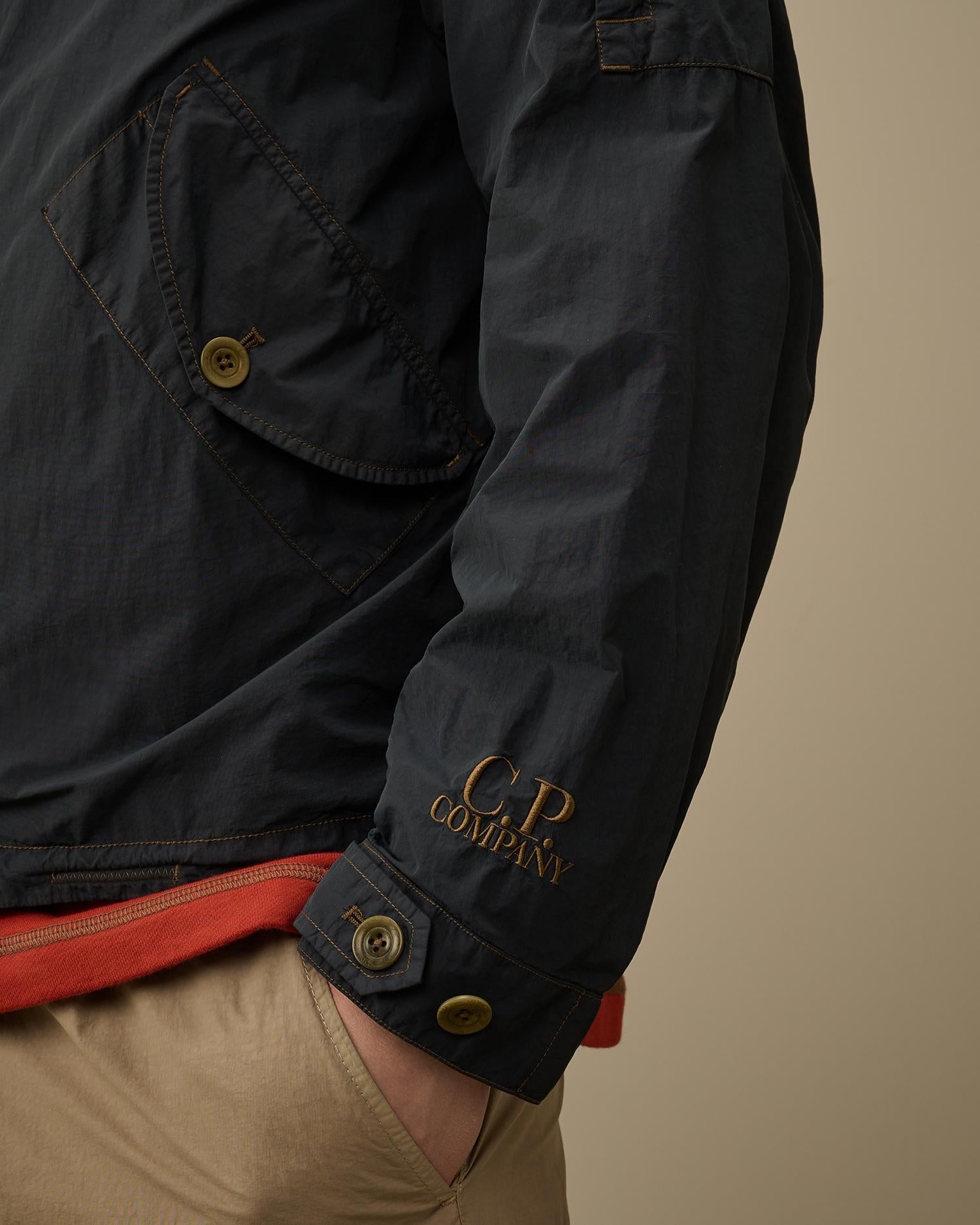 Contrast Flatt Nylon Hooded Jacket