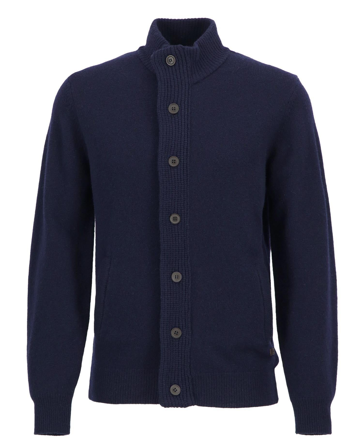 Men's double-closure wool cardigan