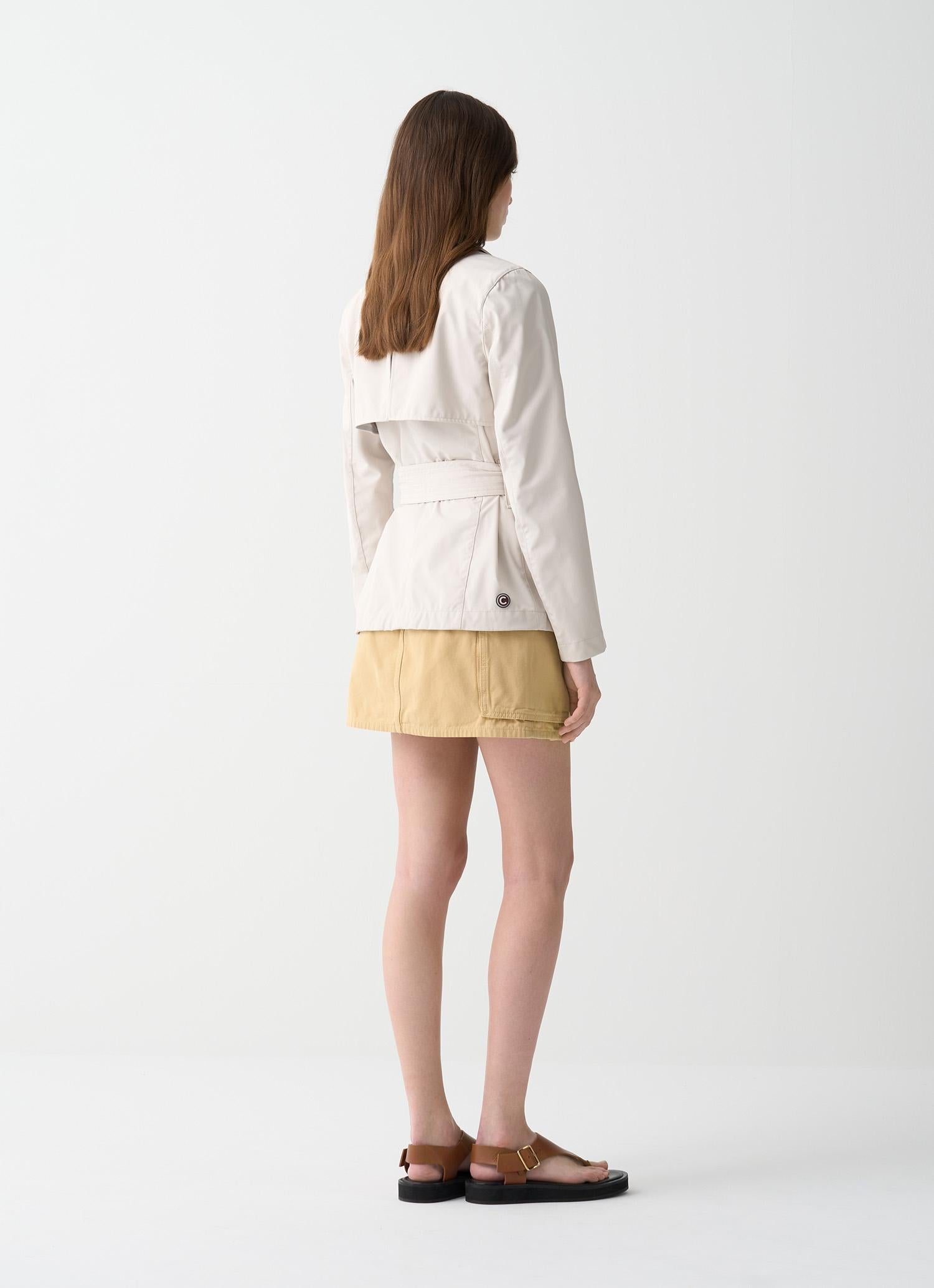Trench corto in softshell con cintura