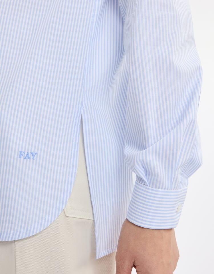 Camicia Regular in Cotone a Righe NCWA150A030XAM U603 FAY