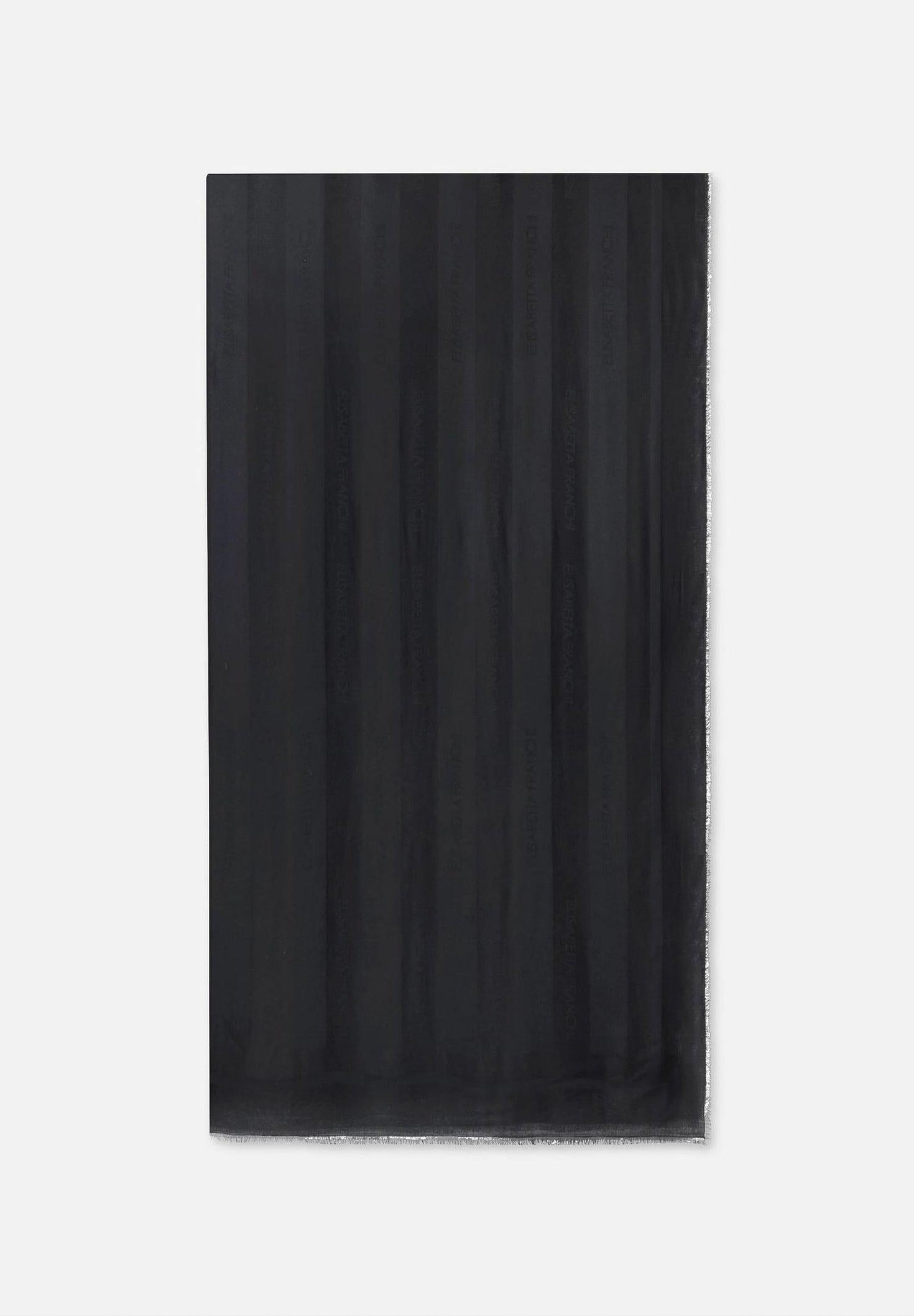 ELISABETTA FRANCHI Pashmina nera da donna con logo SC14F61E2 110 ELISABETTA FRANCHI
