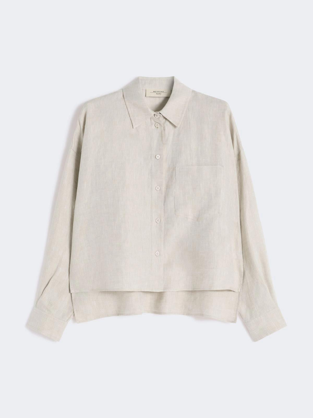 Giacca in canvas di lino - Ecru<BR/> WKDCAPO 023 WEEKEND