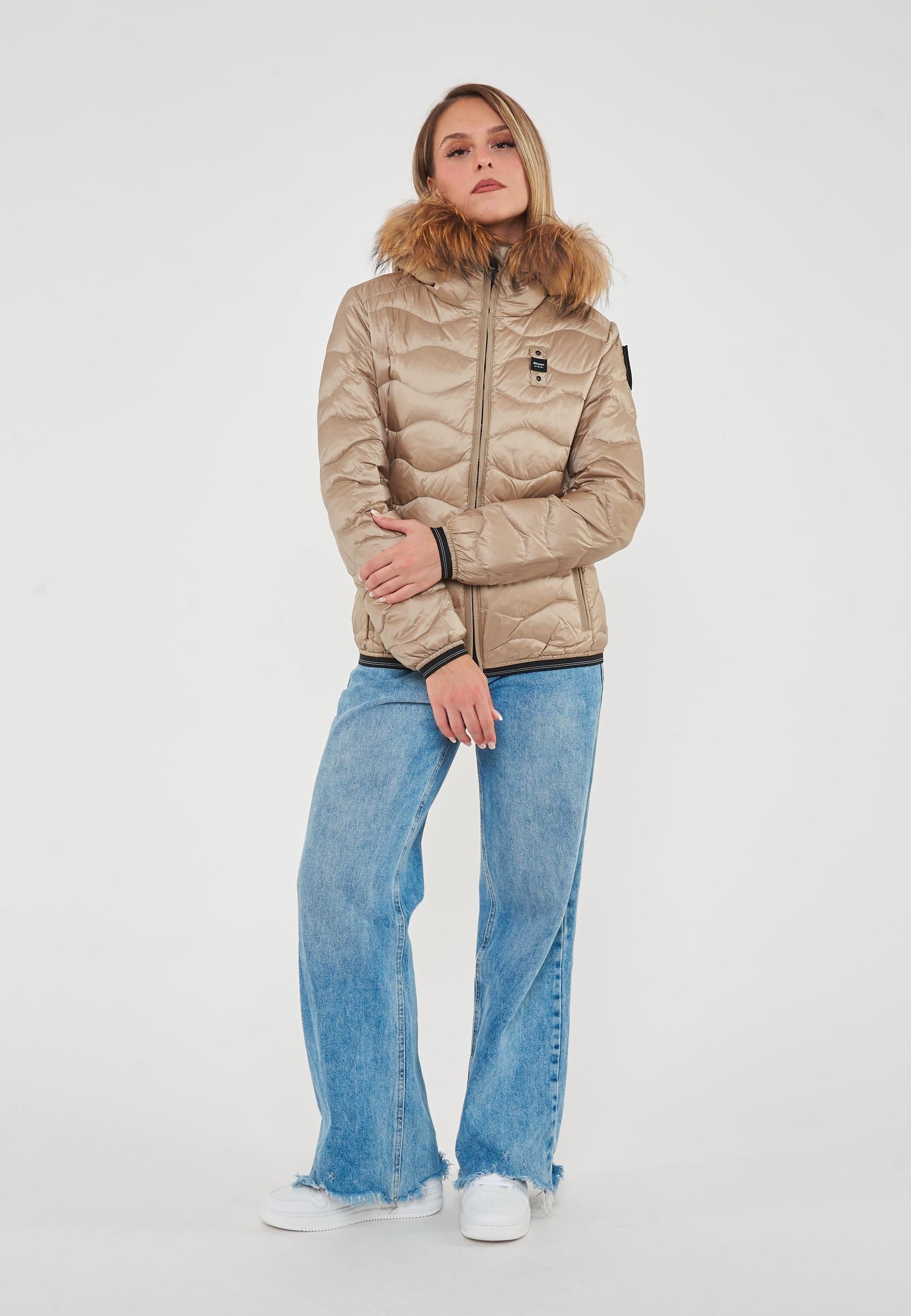 PIUMINO CON BORDO IN PELLICCIA ALDIE<BR/> BLDC03096 6047/301LT BLAUER