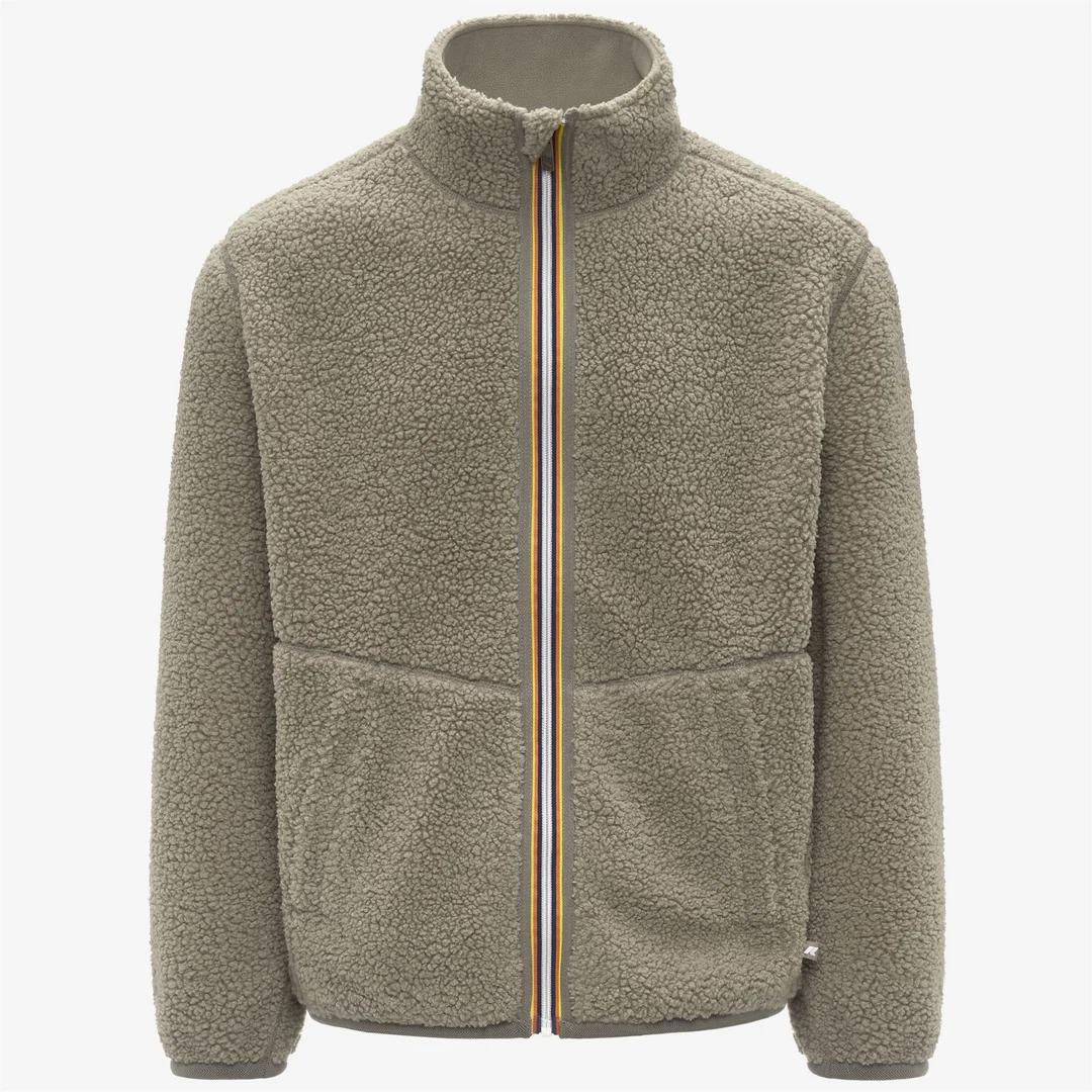PASCAL SHERPA POLAR REVERSIBLE<BR/>GREEN OAK-GREEN OAK<BR/>Giacca reversibile in pile verde da uomo con sherpa e pile polare K3132PW B35 K-WAY