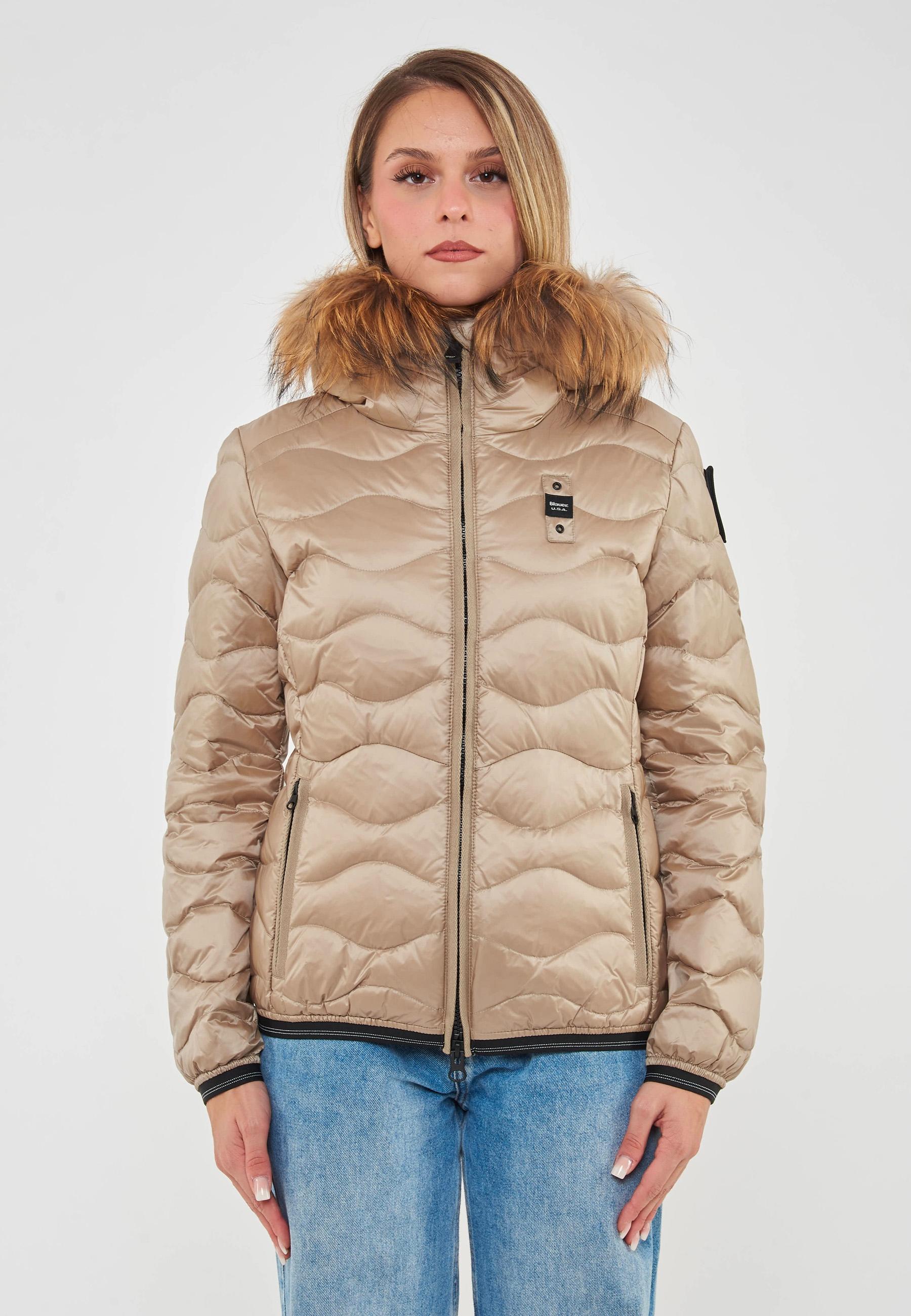 PIUMINO CON BORDO IN PELLICCIA ALDIE<BR/> BLDC03096 6047/301LT BLAUER