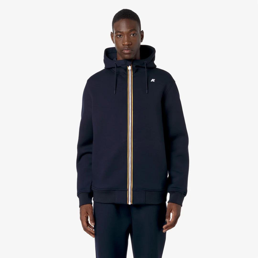 RAINER SPACER<BR/>BLUE DEPTH<BR/>Giacca Fleece Calda Uomo Blu con Cappuccio Regolabile K2141DW K89 K-WAY